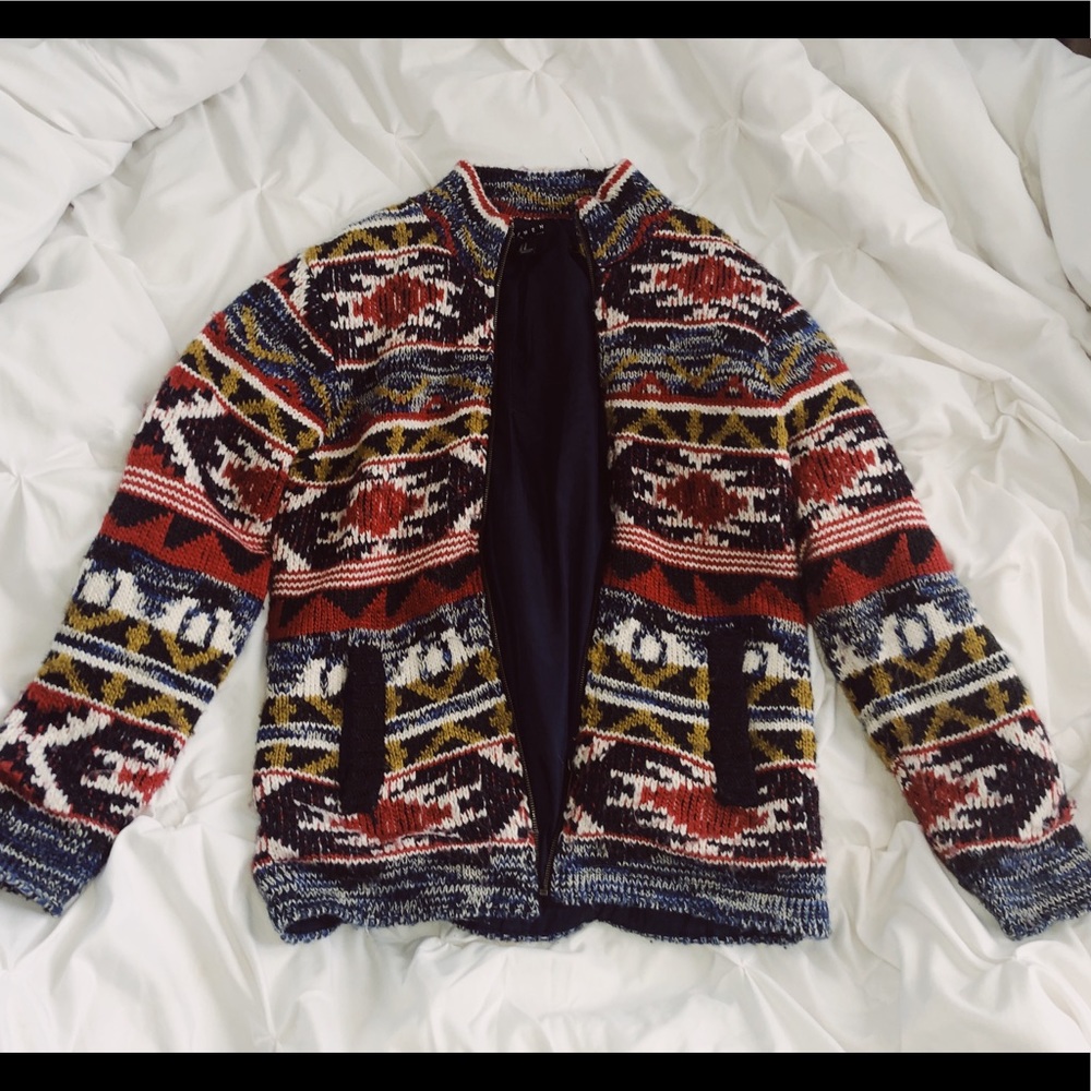 Multi Color Sweater Jacket